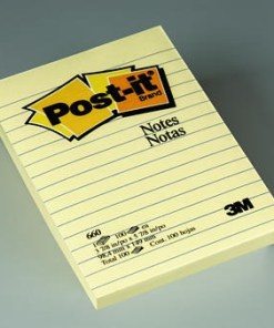 Block Post-It 3M 660 Rayado Amarillo Con100