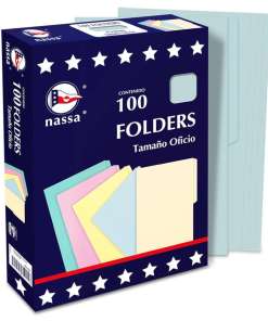 Folder Nassa Oficio Azul Con 100