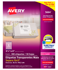 Etiqueta Avery 5664 Transparentes