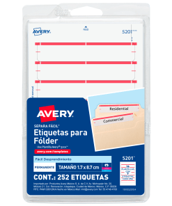 Etiqueta Avery 5201 Rojo P/Folder