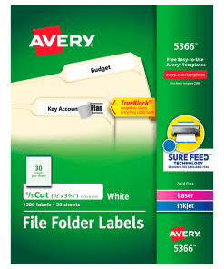 Etiqueta Avery 5366 2/3″ X 3 7/16″