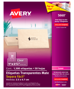 Etiqueta Avery 5660 2.5X7.9 Cm C/1500