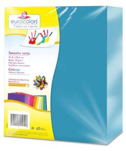 Papel Eurocolors Azul Celeste C/500 Ec1044