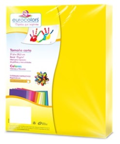 Papel Eurocolors Amarillo Neon C/100 Ec0079