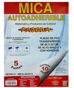 MICA PASCUA AUTOADHERIBLE 66X50CM C/10